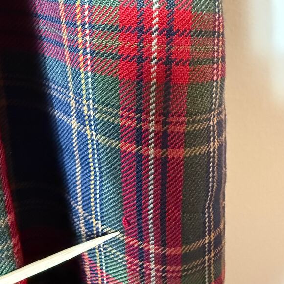 Vintage David Brooks Midi Skirt Size 18 Red Purple Tartan Plaid Knee Heritage - Picture 9 of 10